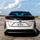The rear spoiler is integrated as a big ridge in the hatch, which looks cool but makes it hard to see out the rear.